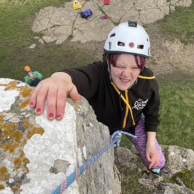 Wheelchair users rockclimbing