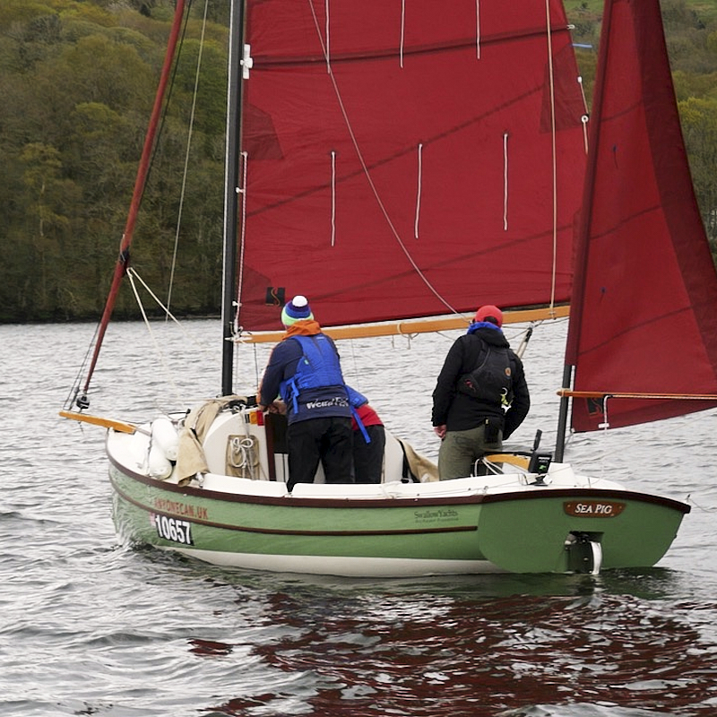 Large Green sailing boat 