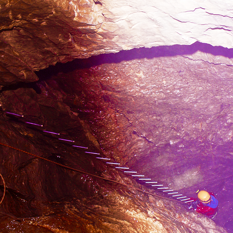 long climb of wire ladder