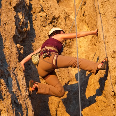 Climbing in the hot sun
